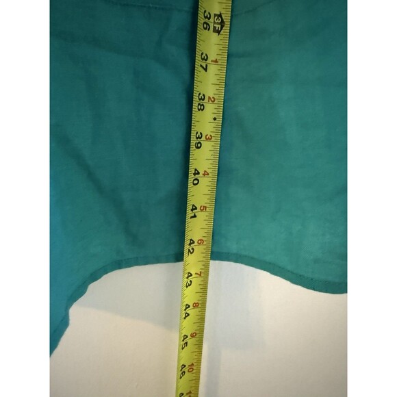 J Jill Women’s 1X Dress Linen Teal Green Sleeveless Pockets Mid Length Dress - Picture 7 of 7